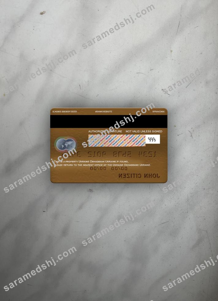 Ukraine Oshadbank Ukraine mastercard gold photolook back